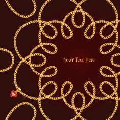 Flower curled golden chain with gemstone pendant background