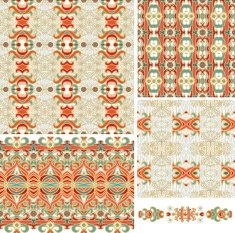 Set of seamless laced patterns and decorative elements