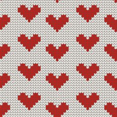 Seamless knitting pattern with hearts N7