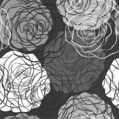 beautiful seamless pattern with roses black-white colors