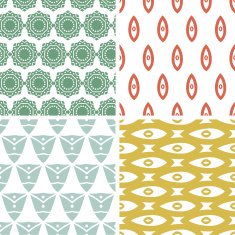 Four tribal shapes abstract geometric patterns and backgrounds