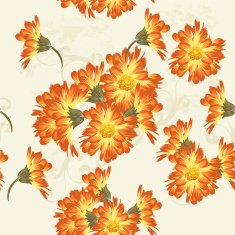 Floral seamless vector wallpaper pattern with flowers