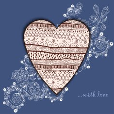 Template frame design for love card with lace heart