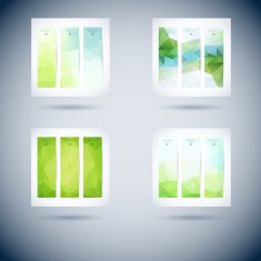 Abstract mosaic vertical banners set N28