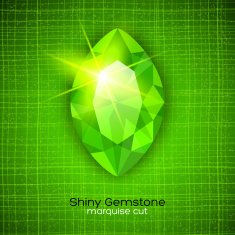 Shiny emerald on textured background