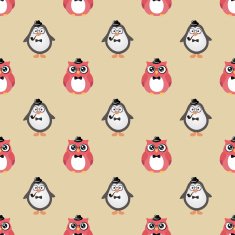 Hipster Fashion Birds Seamless Background N2