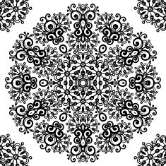 Ornate vintage black lacy seamless pattern