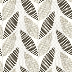 Monochrome seamless pattern of abstract leaves N13