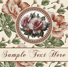 Greeting card Roses Beautiful frame with a flower ornament N16