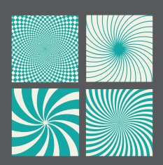 retro vintage hypnotic background set vector illustration N6