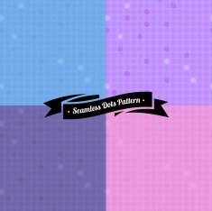Set of colorful seamless dot patterns - blue violet pink