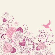 Flower and bird abstract background design