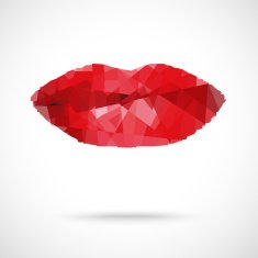 Beautiful woman's lips formed by abstract blots