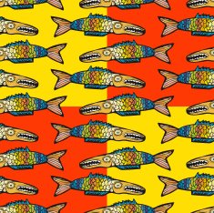 Colorful fish seamless pattern