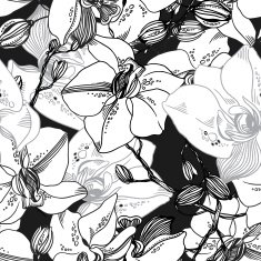 vector fashion gentle seamless pattern of orchids