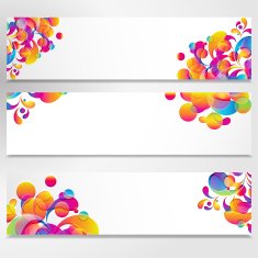 Abstract banner with bright teardrop-shaped arches