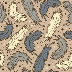 Decorative romantic pattern with feathers
