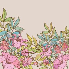 Cute floral seamless background with text place N5