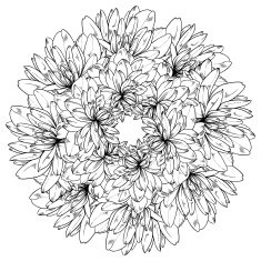 monochrome vector background from abstract flowers N2