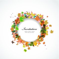 Round floral frame for your design N7