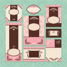 Set of floral wedding cards N40