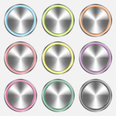 Realistic metal buttons