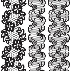 Set of beautiful lace vector trims N13 free image download