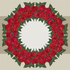 Old school frame with roses N10