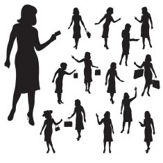 silhouettes of women N14