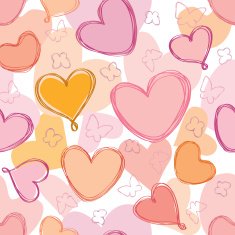 Hearts and butterfly seamless festive pattern N2
