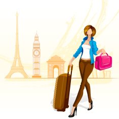 Woman Travelling around World
