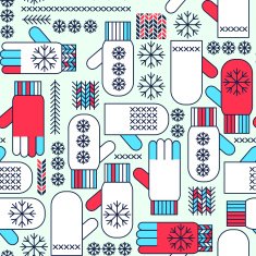 Winter mittens snowflake seamless pattern N4