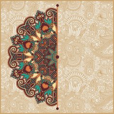 ornamental circle template with floral background