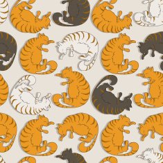 Seamless texture with slipping cats N2