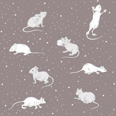 seamless pattern with mice under the snow N2