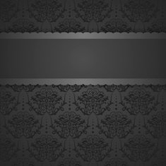 Vintage card with damask background luxury black design