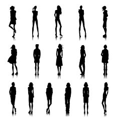 Set of street fashion women