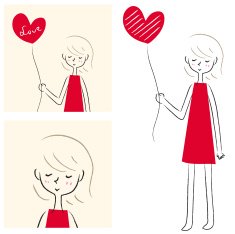 Cut Girl holding heart-shaped balloon