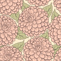 seamless background with flowers Hand-drawn