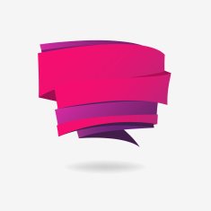 Red and violet ribbons on light grey background