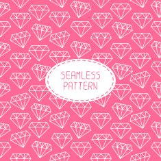 Vector seamless retro pattern with vintage hipster diamond