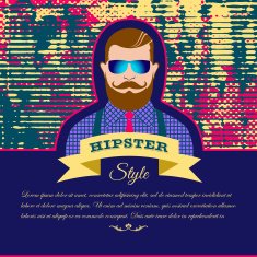 Vintage Hipster card design artistic style