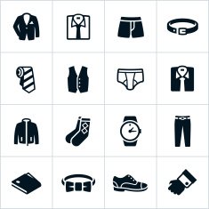 Men's fashion apparel icons
