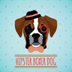 Hipster dog portrait N3