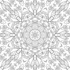 Seamless Outline Floral Pattern N21