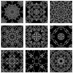 Set of squared backgrounds - ornamental seamless pattern N7