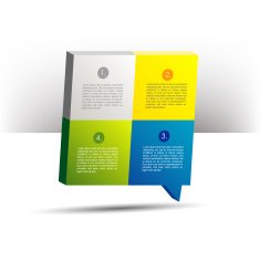 Presentation template 3D cube graph