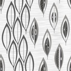 Seamless monochrome pattern with abstract leaves N5