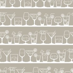 Alcohol drinks and cocktails seamless pattern in flat style N3