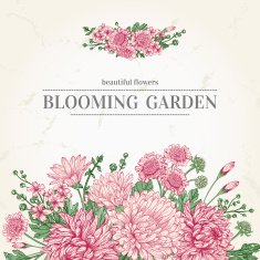Card with garden flowers N3